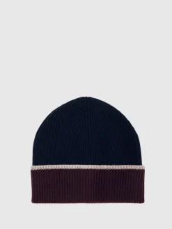 Reiss Filipa Wool-Blend Tipped Beanie Navy Outlet