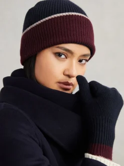 Reiss Filipa Wool-Blend Tipped Beanie Navy Outlet