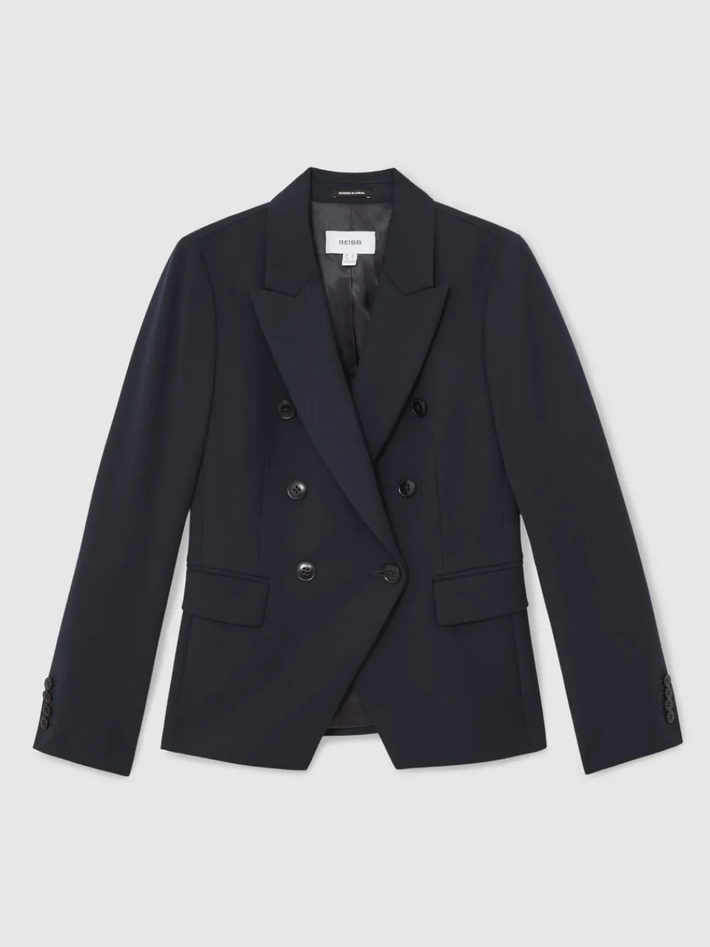 Reiss Gabi Petite Double-Breasted Suit Blazer Navy Online