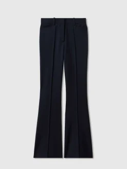 Reiss Gabi Petite Flared Suit Trousers Navy Online