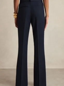 Reiss Gabi Petite Flared Suit Trousers Navy Online