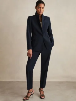 Reiss Gabi Petite Slim-Fit Suit Trousers Navy Sale