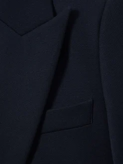 Reiss Gabi Petite Tailored Single Breasted Suit Blazer Navy Sale