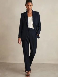 Reiss Gabi Slim-Fit Suit Trousers Navy Online