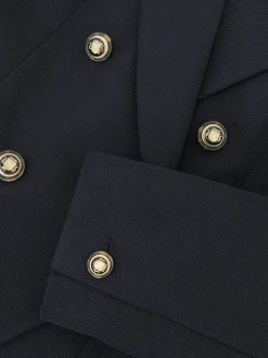 Reiss Navy Gigi Petite Wool-Blend Double-Breasted Blazer Outlet