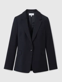 Reiss Haisley Petite Single Breasted Suit Blazer Navy New