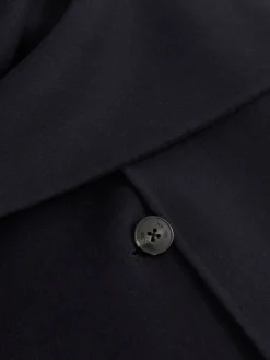 Reiss Indira Wool-Blend Scarf Blindseam Coat Navy