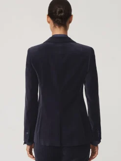 Reiss Navy Verda Velvet Single-Breasted Tuxedo Blazer Best