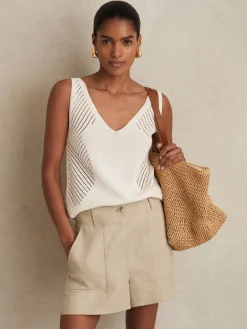 Reiss Neutral Ashby Linen Shorts Best