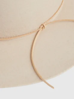 Reiss Neutral Lucy Wool Felted Brim Hat Online