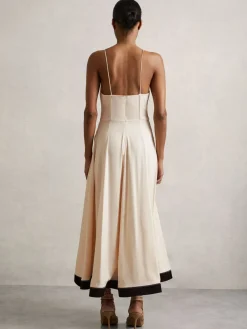 Reiss Neutral Virginia Atelier Corset Midi Dress Online