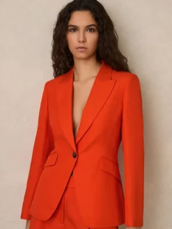 Reiss Orange Raine Single Breasted Suit Jacket With Linen Sale