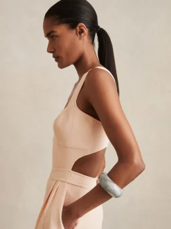 Reiss Dion Wide-Leg Cut-Out Jumpsuit Pale Pink Sale