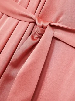 Reiss Pink Rosin Satin Wide-Leg Draped Jumpsuit Hot