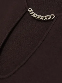 Reiss Tilly Chain-Detail Keyhole Knit Top Plum Clearance