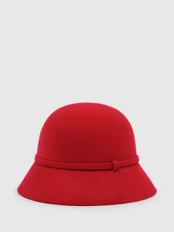 Reiss Felicity Felted-Wool Bucket Hat Red Online