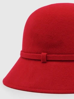 Reiss Felicity Felted-Wool Bucket Hat Red Online