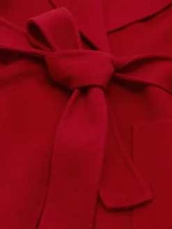 Reiss Lucia Wool-Blend Double-Breasted Blindseam Coat Red Outlet