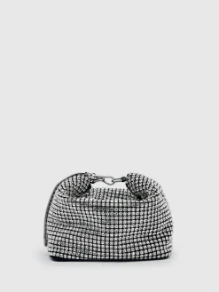 Reiss Leah Crystal Bracelet Pouch Bag Silver Clearance