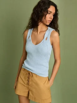 Reiss Tan Clement Cotton Lace-up Shorts Sale