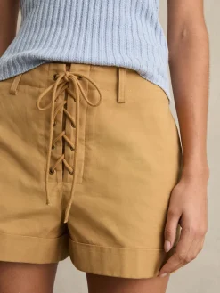Reiss Tan Clement Cotton Lace-up Shorts Sale