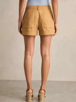 Reiss Tan Clement Cotton Lace-up Shorts Sale