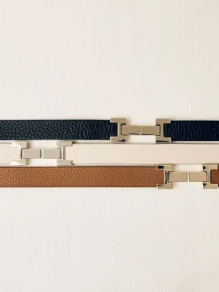 Reiss Hayley Leather Square Hinge Belt Tan Best