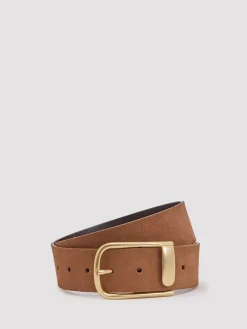Reiss Iyla Suede Half Keeper Belt Tan Outlet