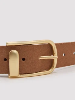 Reiss Iyla Suede Half Keeper Belt Tan Outlet