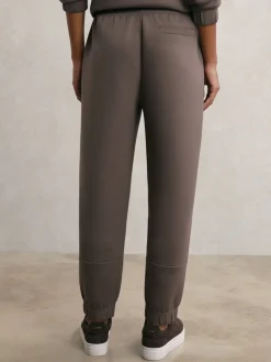 Reiss Taupe Brown Laney Premium Interlock Tapered Joggers Outlet