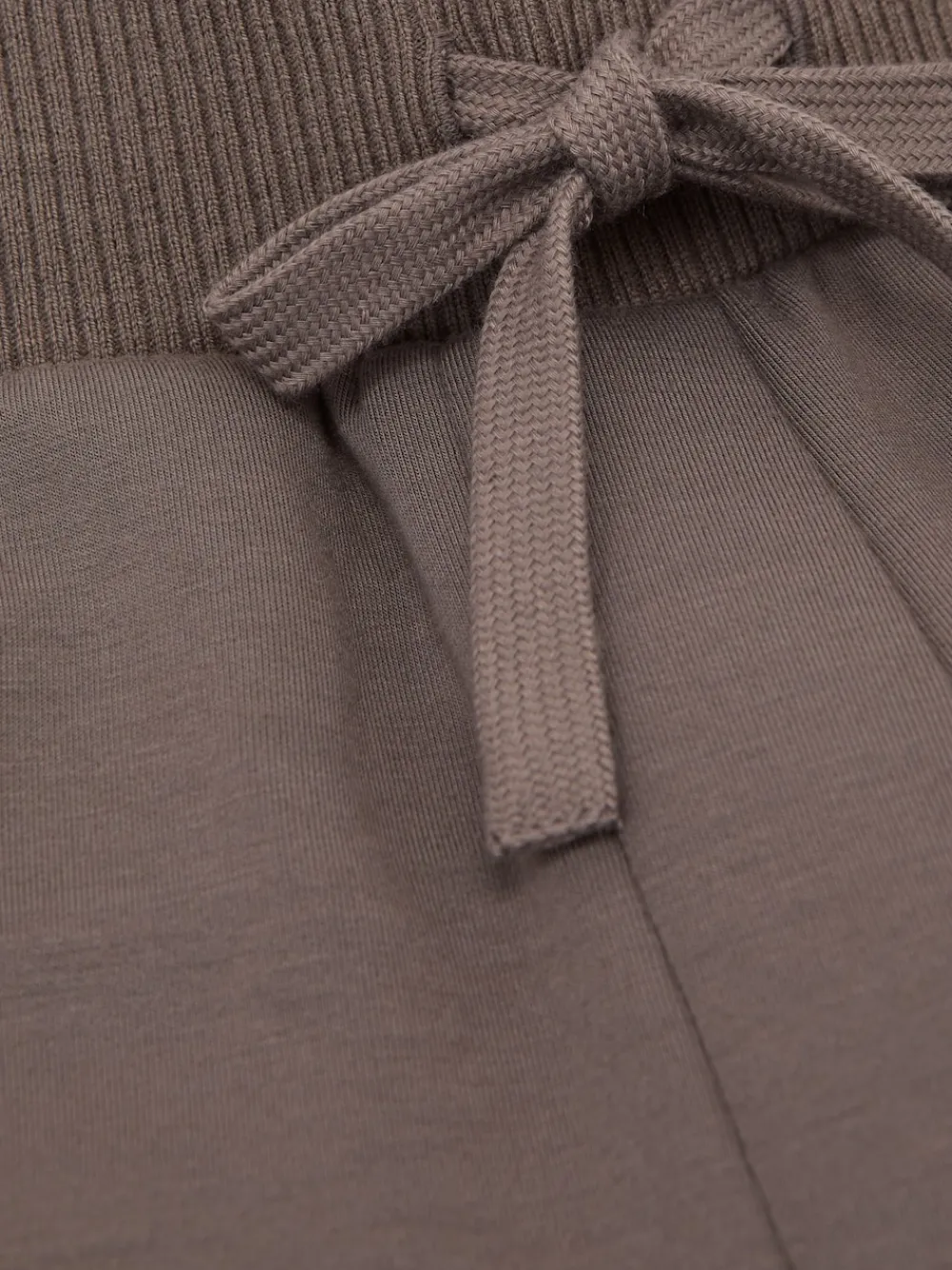 Reiss Laney Premium Interlock Wide-Leg Joggers Taupe Brown