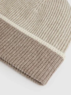 Reiss Filipa Wool-Blend Tipped Beanie Taupe Online