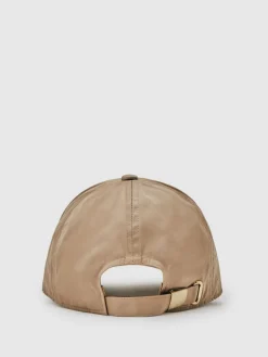 Reiss Nicole Logo-Embroidered Baseball Cap Taupe Best