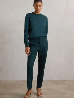 Reiss Gabi Slim-Fit Suit Trousers Teal Clearance