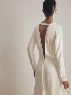 Reiss White Clemence Atelier Duchess Satin Bridal Maxi Dress Best