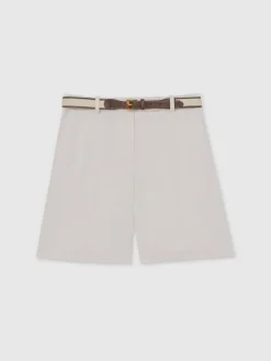 Reiss White Devon Linen-Blend Bermuda Shorts Online