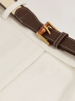 Reiss White Devon Linen-Blend Bermuda Shorts Online