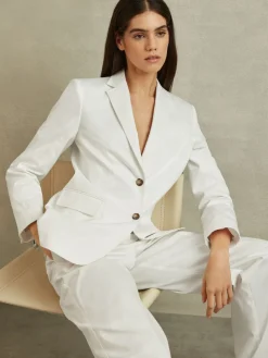 Reiss White Harper Tailored Single Breasted Suit Blazer Best