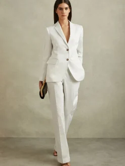 Reiss White Harper Tailored Single Breasted Suit Blazer Best