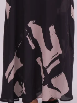 Religion Black Dawn Maxi Column Dress With Draped Back Detail In Hand-Painted Print Outlet