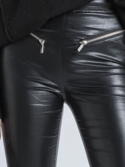 Religion Black Ida Faux Leather Leggings Discount