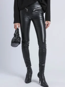 Religion Black Ida Faux Leather Leggings Discount