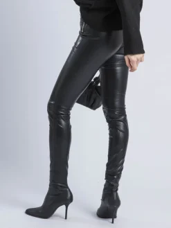 Religion Black Ida Faux Leather Leggings Discount