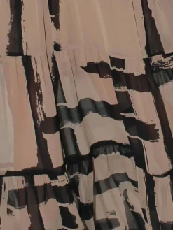 Religion Brown Loose Zoe Maxi Dress In Bold Selvage Black Stripe On Caramel New