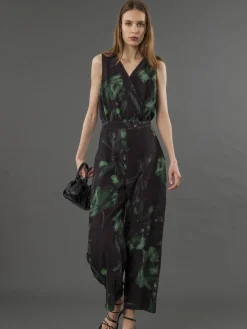 Religion Green Taylor Jumpsuit With Elasticated Waist And Pockets