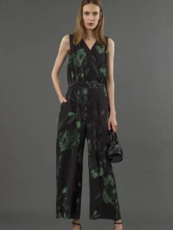 Religion Green Taylor Jumpsuit With Elasticated Waist And Pockets