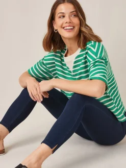 Next Rinse Blue Cropped Denim Jersey Leggings Outlet