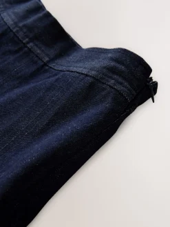 Next Rinse Blue Denim Full Seamed Midi Skirt Discount