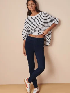 Next Rinse Blue Full Length Jersey Denim Leggings Outlet
