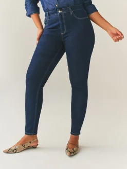 Next Hourglass Mid Rise Skinny Jeans Rinse Blue Outlet